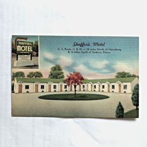 Schaffer's Motel Postcard Linen Vintage Pennsylvania 85137